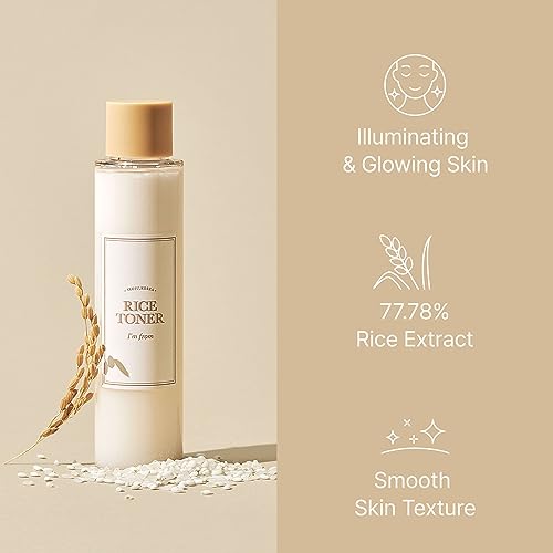 Rice Toner, 77.78% Rice Extract from Korea, Glow Essence with Niacinamide,  Freel