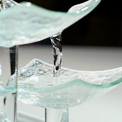 Ceramic and Glass Tabletop Fountain for Indoor White