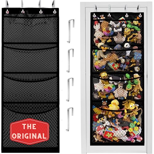 Stuffed Animals (Patent Pending), Over Door Organizer for Stuffies, Baby Accessories, Toy Plush Storage, Breathable Hanging Storage Pockets Big Girls Toddler Large Bag