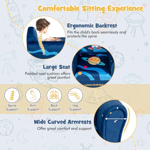 Children Armrest Chair for Toddler Furniture with Sturdy Wood Construction