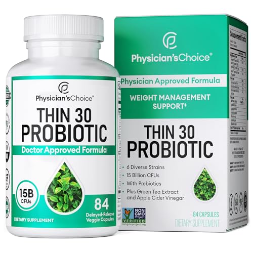 Probiotics for Weight Management & Bloating- 6 Probiotic Strains - Tea & Cayenne - Supports Gut Health - Weight Management for Women & Men - 84 ct