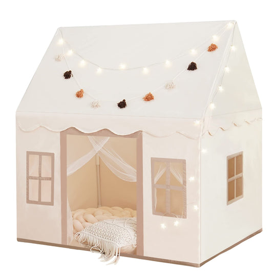 Large Kids Tent with mat, Star Lights, Tissue Garland, Play Tent Indoor & Outdoor