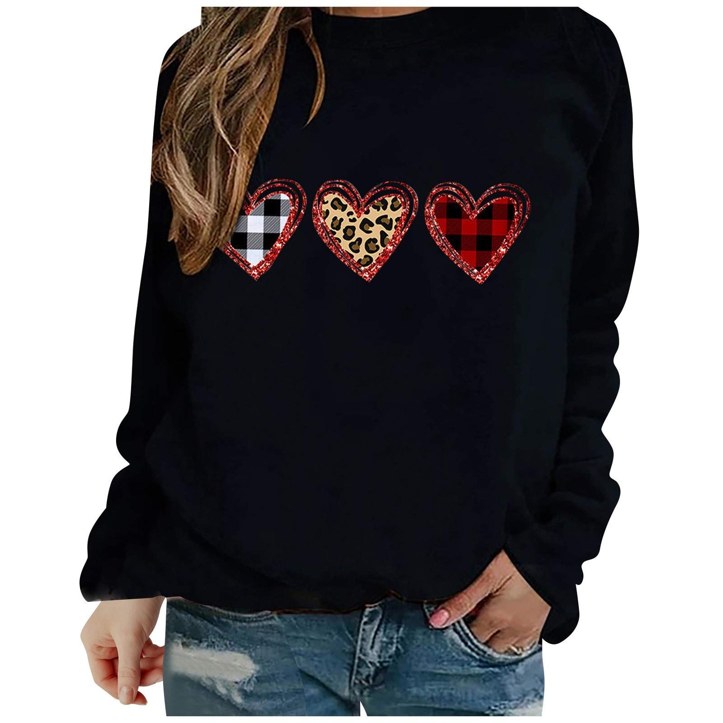 2024 Spring Trendy Valentines Day Shirt for Women Long Sleeve Crewneck Comfy Blouses Soft Casual Trendy Loose Tshirt Holiday Graphic Tops